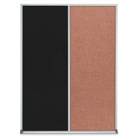 United Visual Products Single Door Radius Corkboard, 36"X36", W UV8002-WHITE-KEYLIME